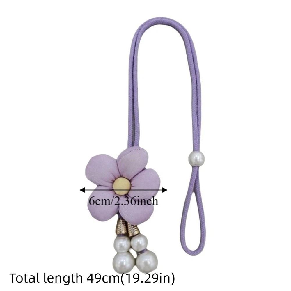 Adjustable Pearl Curtain Holdbacks Fabric Flowers Curtain Buckle Curtains Tie Rope  Living Room