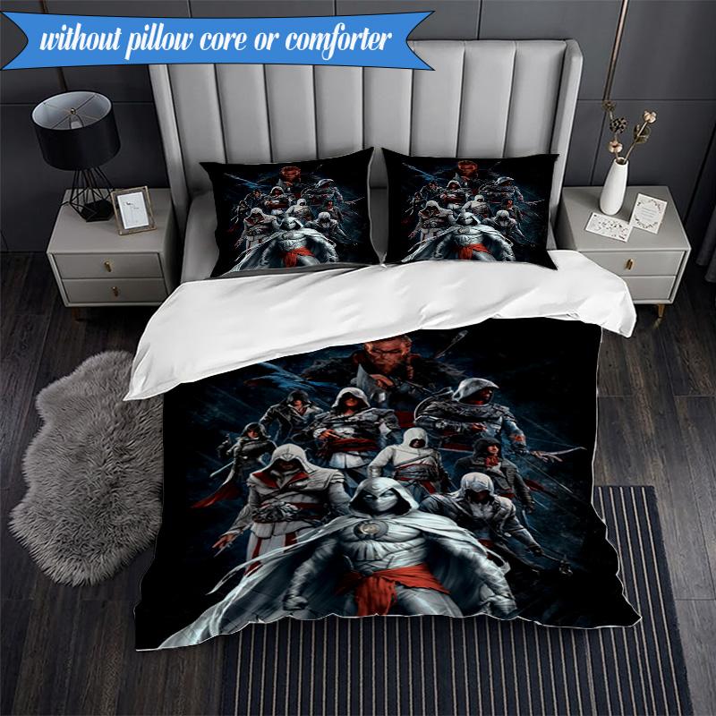 Assass Warrior 3pcs K-pop Music Group Bedding set,Ideal for Bedroom, Dormitory,Including Duvet Cover And 2pcs Pillowcases,Fan Gifts