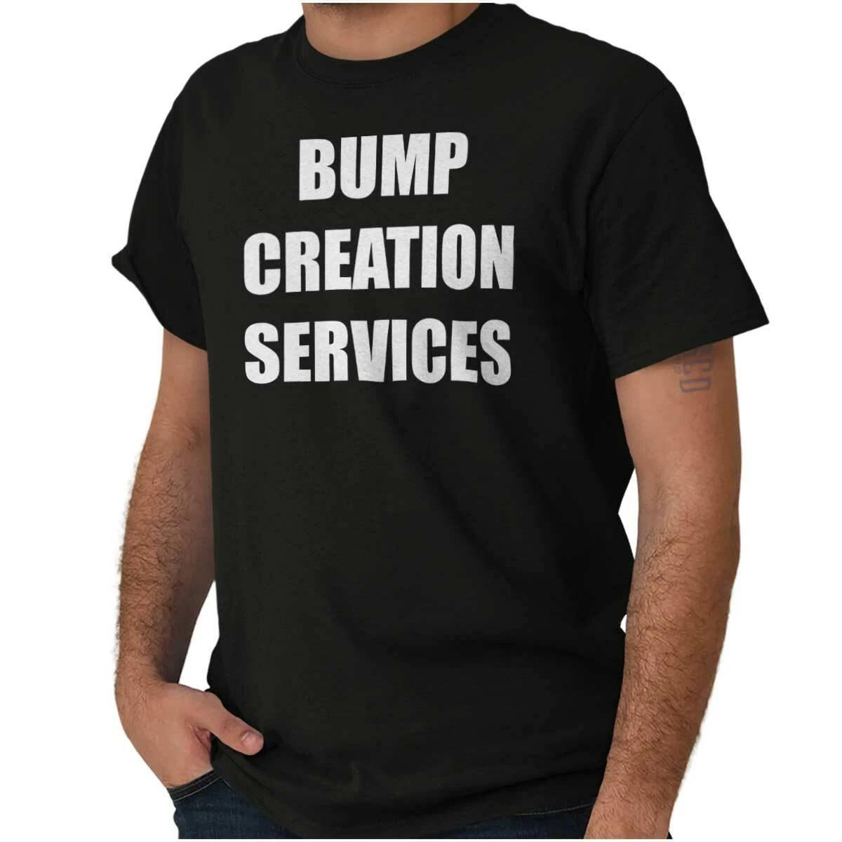 Pregnancy Announcement Bump Creation Service Mens Casual Crewneck T Shirts Tees L