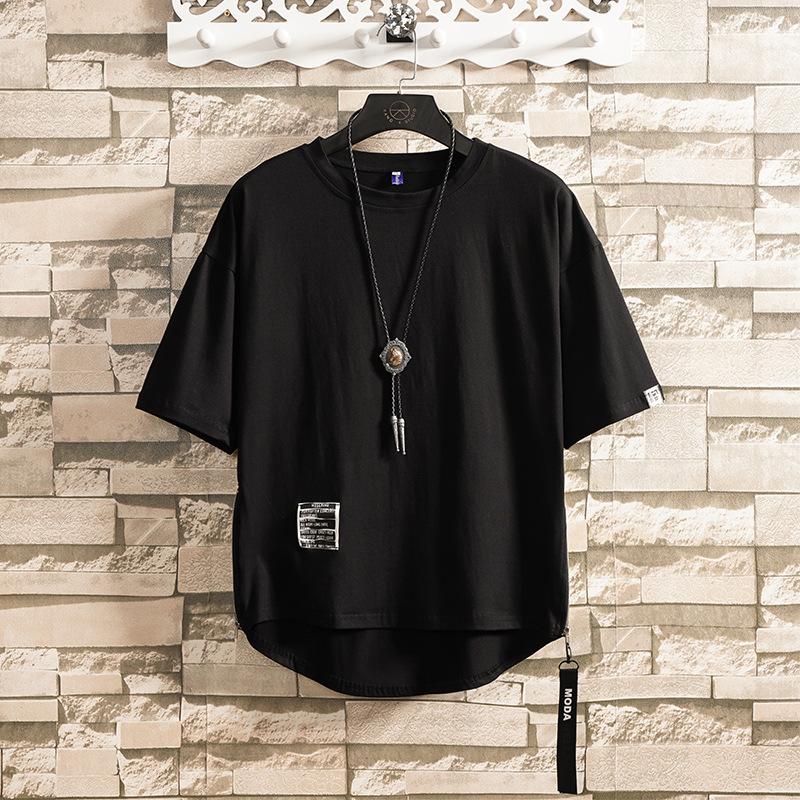 Men O Neck T-shirts Lightweight Plus Size Solid Color Casual Top Streetwear