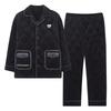 Men's Pajamas Autumn and Winter Coral Fleece Three-layer Padded Fleece Thickened Flannel Padded Jacket Warm Loungewear Set