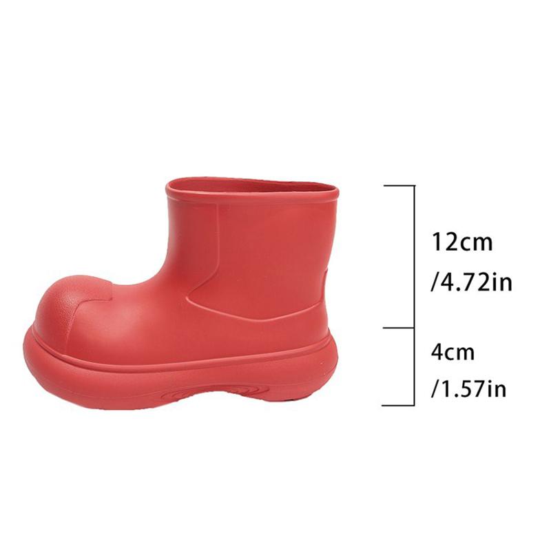 Waterproof Eva Thick Bottom Ankle Boots Women 2025 Winter Chunky Platform Non Slip Rain Boots Cute Round Toe Girl's Water Shoes
