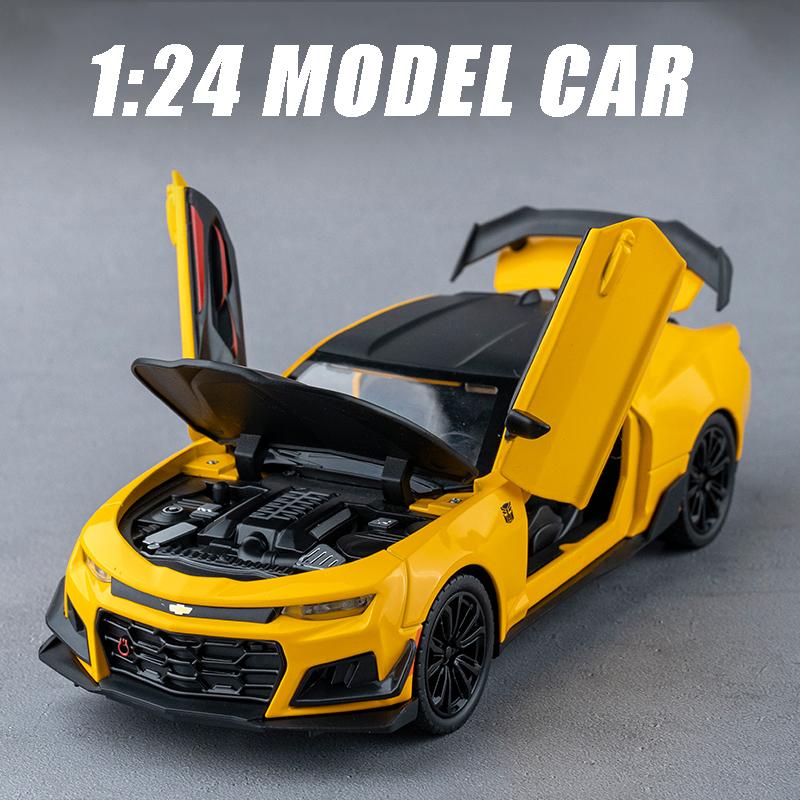 1/24 Scale Chevrolet Camaro Alloy Sports Car Model Diecast Simulation Model Collection Hobbies Decoration Boutique Ornament Gift for Boyfriend
