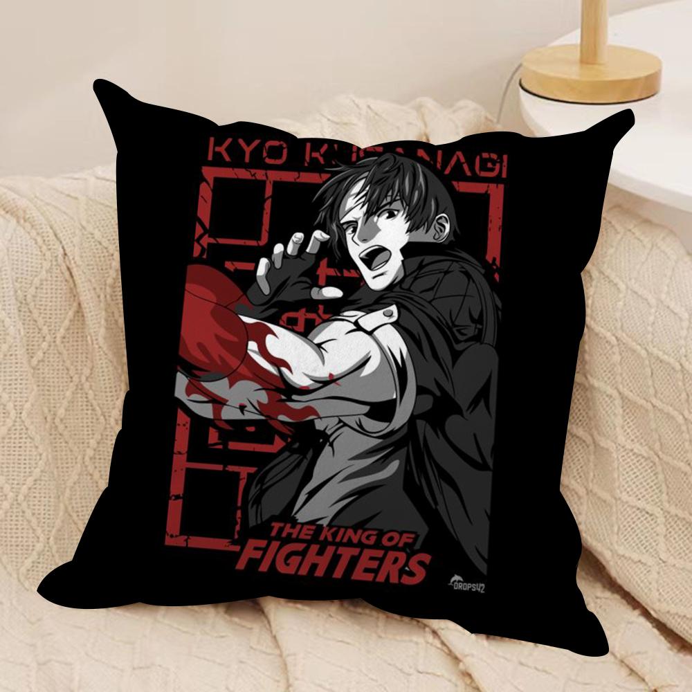 K-KOF TheKing of F-Fighter Cushion Cover Silky Short Plush Double-Sided Printed Pillow Case for Sofa All Seasons Home Decor Gift