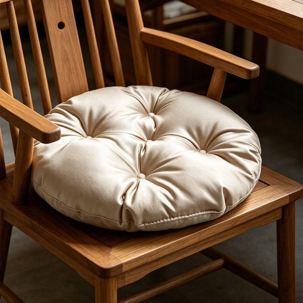 Silk Fabric Chair Cushion Round Sofa Seat Cushion Durable Tatami Mat  for Home&Office