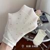 5 Pairs Summer Women'S Low-Cut Socks with Cute Dog Ears | Anti-Odor, Versatile, Thin, Polka Dot Pattern, Machine Washable