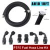 AN4 AN6 AN8 AN10 PTFE Fuel Line Kit, -4AN -6AN 8AN 10ANE85 With Fuel Hose Fitting 10FT Black