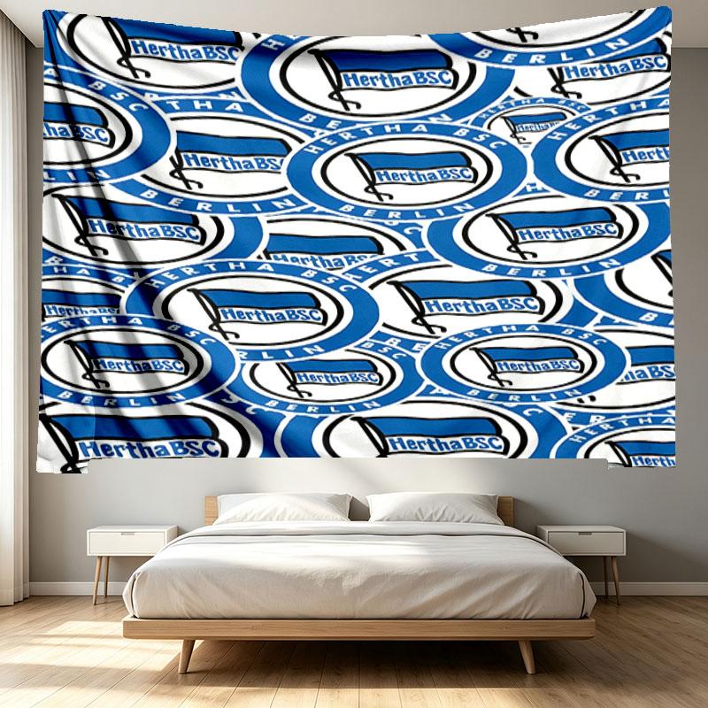 Hertha BSC Print Tapestry - Portable Wall Decor Cloth, for Home, Dorm, Travel, Bedroom, Living Room - Ideal Birthday Housewarming Gift