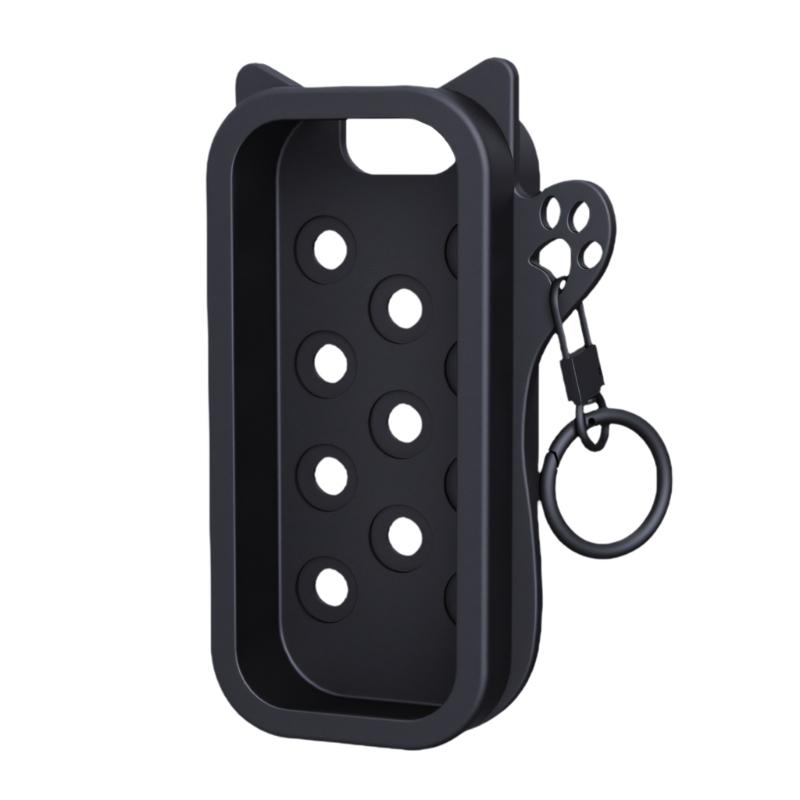 

Flexible Silicone Sleeve Case For 60ml Hand Sanitizer Body Fragrant Sprayer Bottle Anti Slip Texture Cover For Daily Use чорний