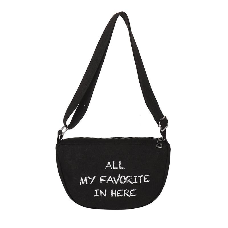 Kids Canvas Satchel With Letter And Smiley Face Print Design For Kindergarten