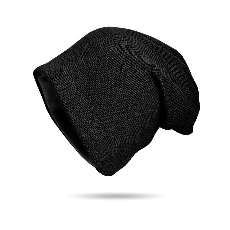 

Knitted Autumn Winter Ear Warmth Hat With Patternless Design For Women And Teens чёрный