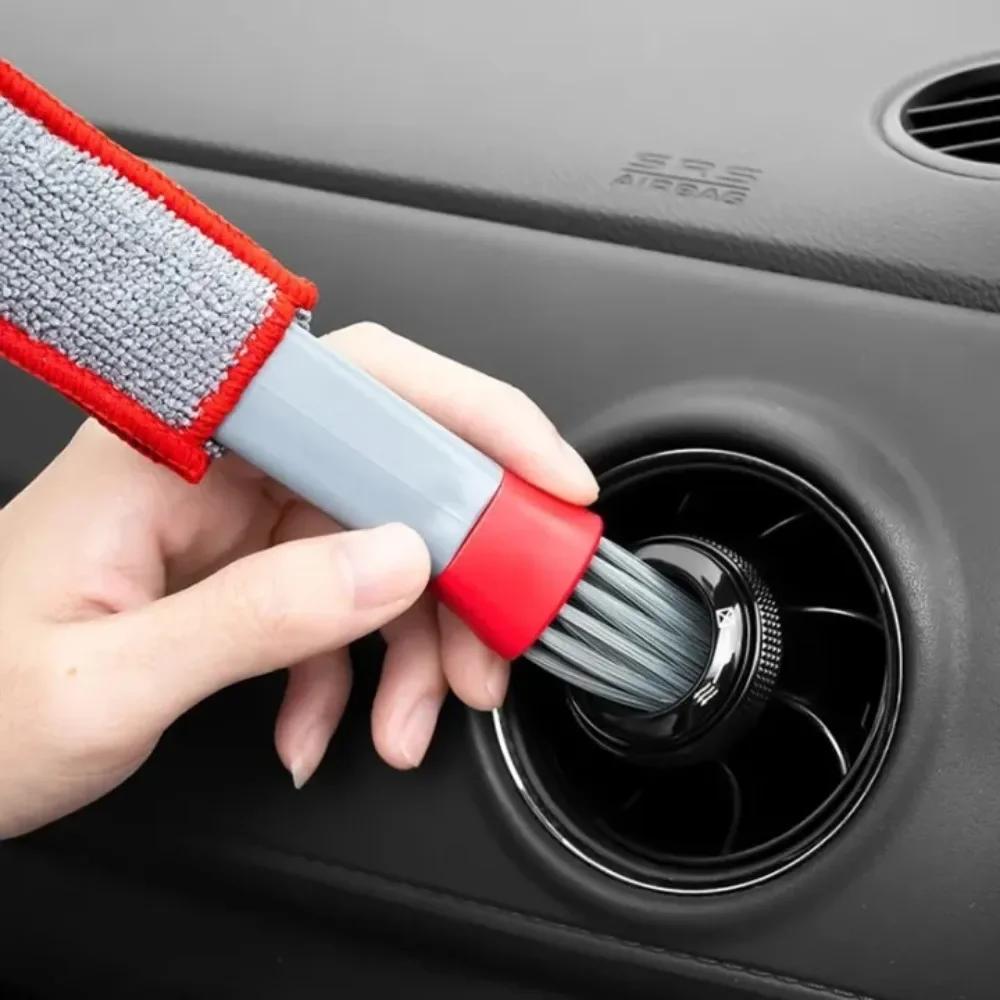 Car Cleaning Brush Multi-purpose Grille Duster Wipe Auto Detailing Tool Accessories for Air Conditioner Vent Dust Removal Blinds