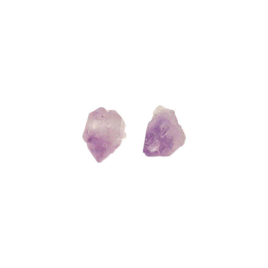 Large Grain Natural Raw Amethyst Beads for DIY Jewelry - Purple Perforated Stones