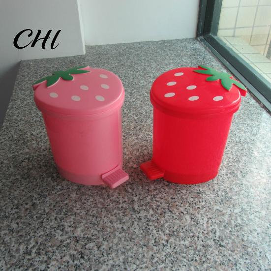Secchio della Spazzatura Pattumiera Grande Capacità Buona Capacità di Carico Forma Raffinata Conveniente Alta Durabilità Contenitore per Rifiuti Decorativo Plastica Stile Fragola