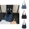 Minimalistische Denim-Tasche mit großer Kapazität und mehreren Taschen für den täglichen Gebrauch