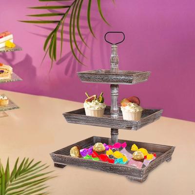 Serving Tray 3 Tier Fruit Display Stand Buffet Tabletop Fruits Holders Cookie Plates for