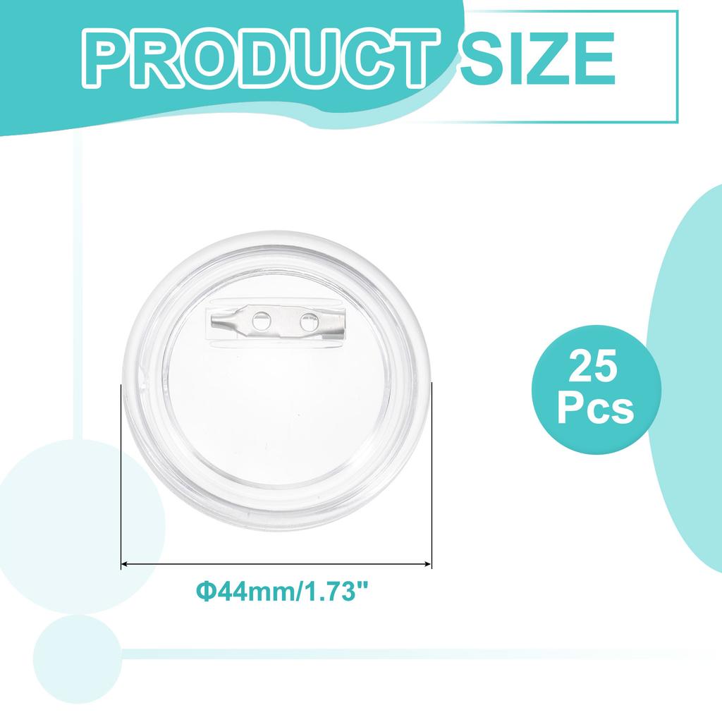12/25/50Pcs Blank Buttons Pin Button Maker Badges 25/37/38/44/58/79MM Sewing Acrylic Clear for DIY Crafts Photo Pin on Hats Bags
