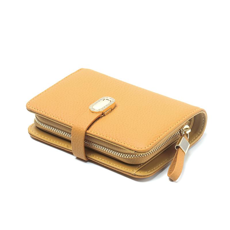 Dámská peněženka, Pravá kůže, Velkokapacitní peněženka v kontrastních barvách, První vrstva hovězí kůže, Luxusní psaníčko, Peněženka na více karet.