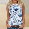 Damen Casual Rundhals Bedruckte Ärmellose Weste Tops Weste