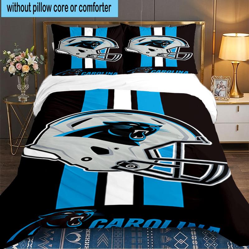 Panthers Helmet 3pcs Bedding Set,Including 1pc Duvet Cover And 2pcs Pillowcases Perfect Gift for Christmas,Ideal for Bedroom, Dormitory