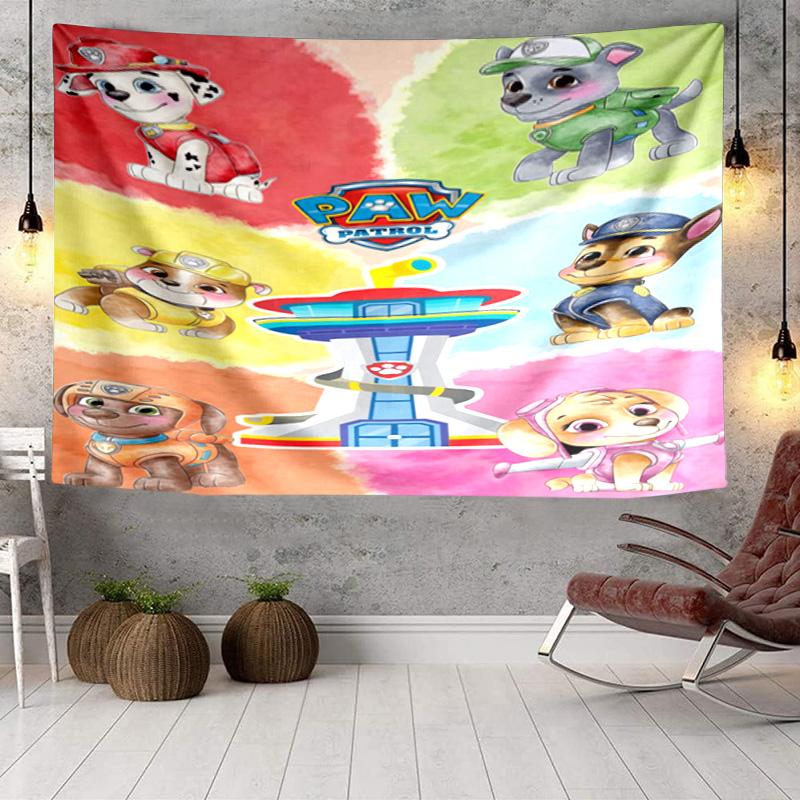 Dog Paw Adventure Tapestry, Unique Design Tapestry, Wall Decor for Bedroom,Livingroom, Playroom,Heartwarming Fan Holiday Gifts
