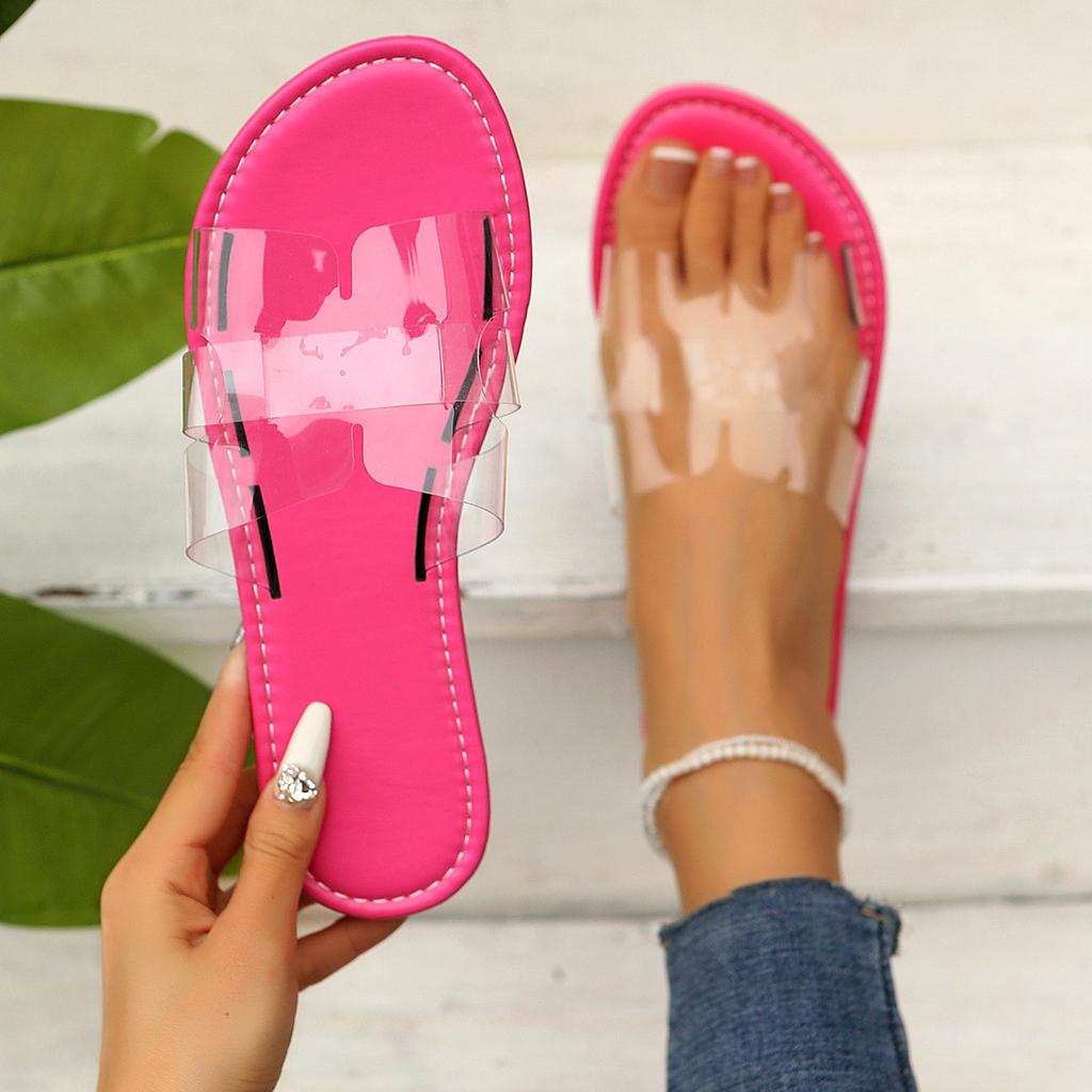 Foreign Trade Fashion Versatile Transparent Women's Slippers