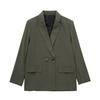 Modă Femei cu Buzunare Blazer Solid cu Piept Dublu Vintage Mâneci Lungi Guler Crestat Ținute Femei Doamnă de Birou
