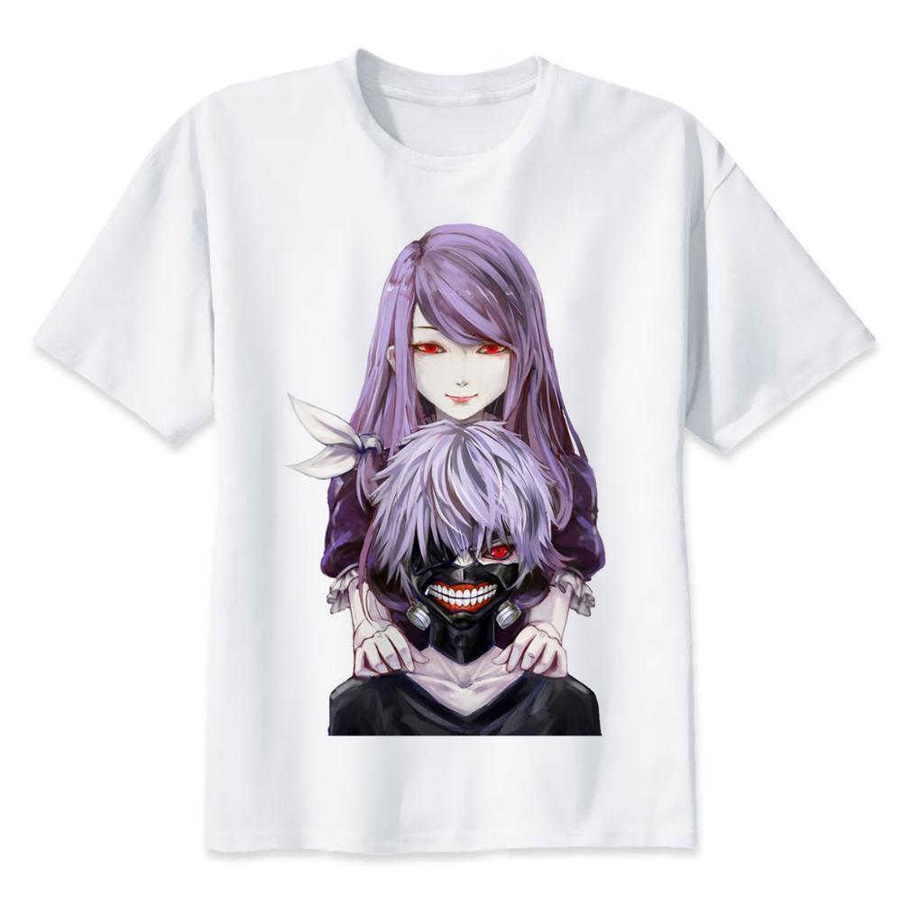 TOKYO GHOUL T Shirt Men Japanese Anime T-Shirt Male KANEKI KEN Print T-shirt Top Tee Clothes M8125