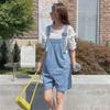 New Arrivals Open Run Women Loose Fit Denim Overall Shorts