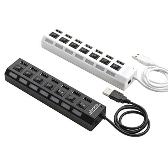 7-Port USB 2 High Speed Adapter HUB Splitter EIN/AUS-Schalter für Laptop-PC