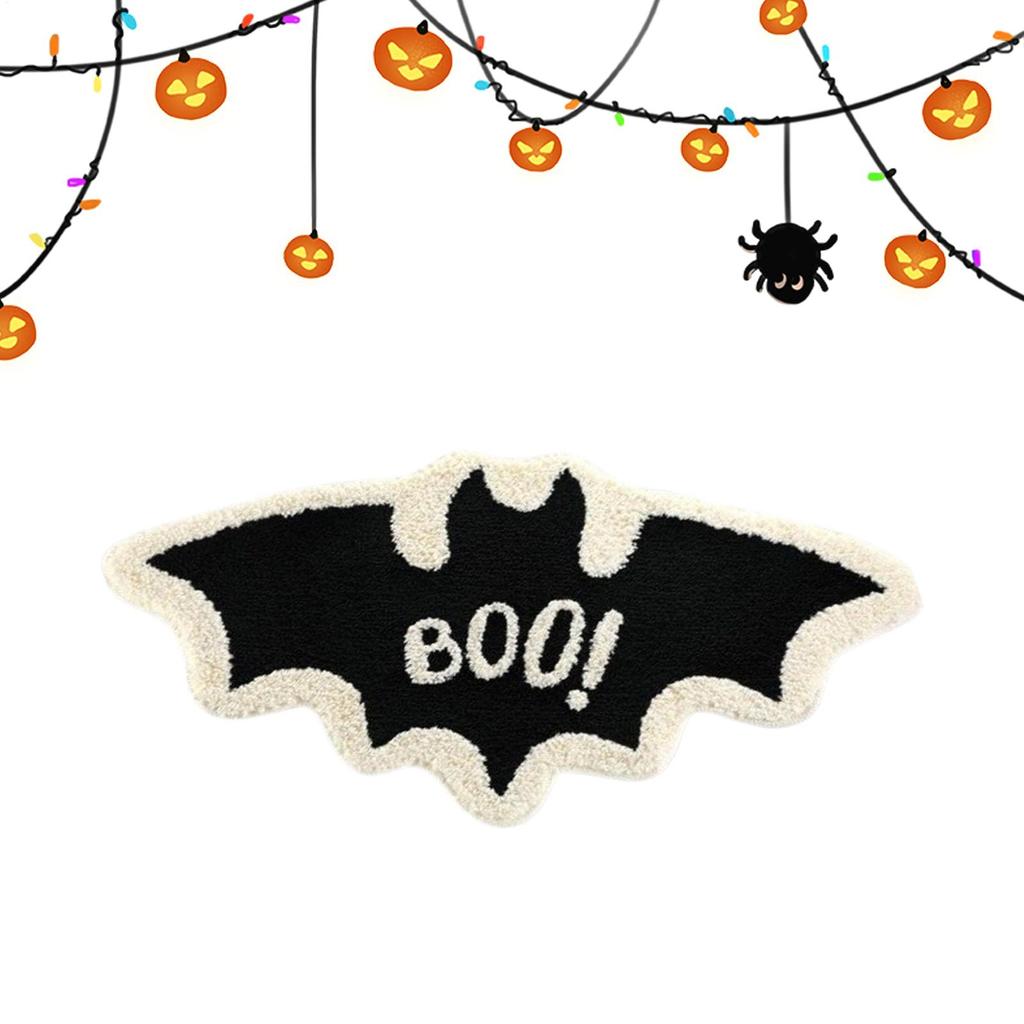 80x40cm Halloween Bat Door Mat Halloween Outdoor Bat Rug Goth Decor Absorbent Soft Carpet Seasonal Home Decorations for Bathroom