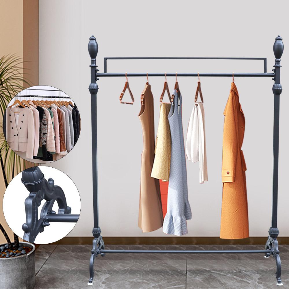 Clothes Rack, Garment Rack, Clothing Display Stand for Boutique, Store, Retail - Adjustable Height, Durable Metal Frame, Black