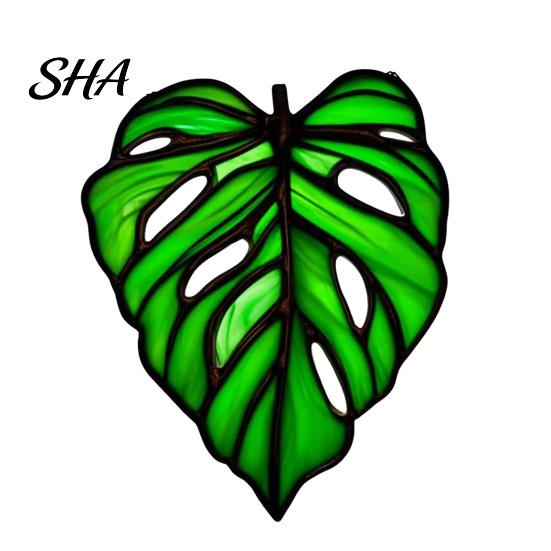 Transparent Acrylic Leaf Hanging Pendant, Waterproof Sunproof Window Hanging, Decorative Four-leaf Clover Pendant Ornament with Colorful Light Effects