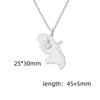 Reunion Map Outline Necklace Hibiscus Guadeloupe Martinique Pendant Necklaces Stainless Steel Guyane Map Necklace For Women