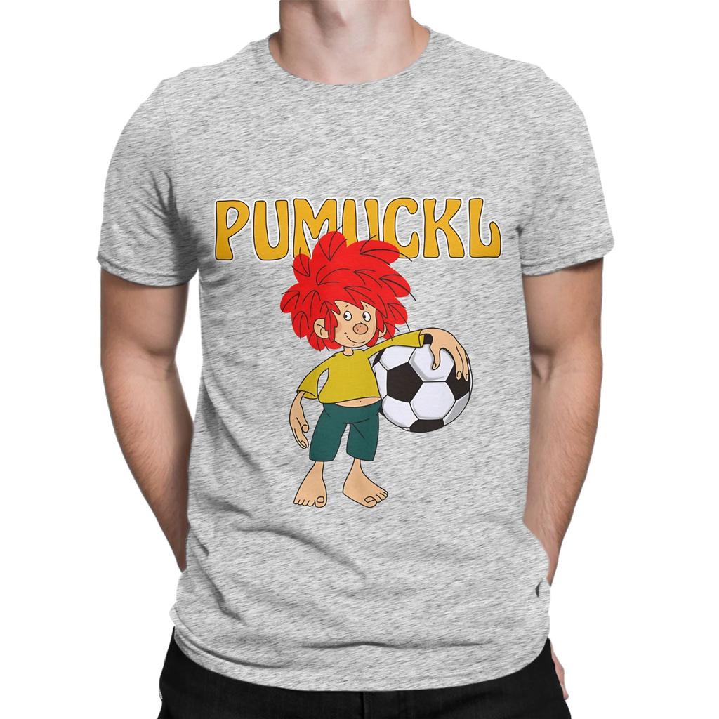 Camiseta Gráfica Novedosa de Fútbol Pumuckl 100% Algodón Camisetas Pumuckl para Unisex