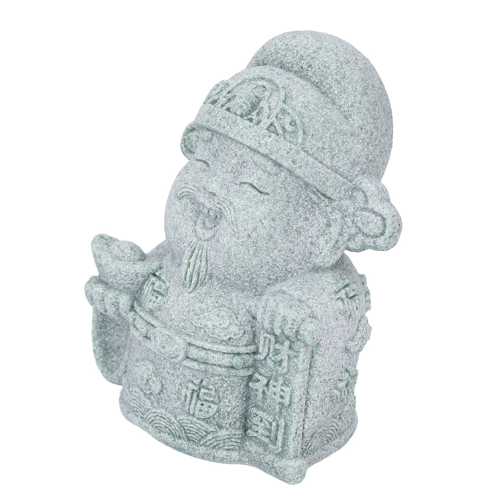 

Chinese God Statue Decor Feng Shui Lucky Ornament Office Desktop Home Decoration Green Sandstone