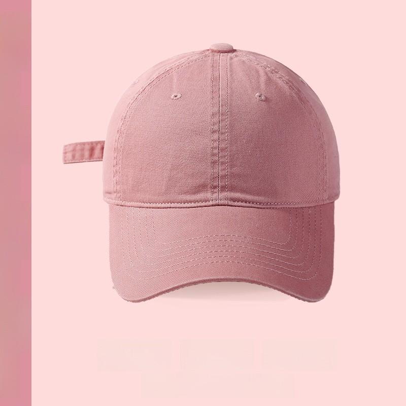 Girly Pink Baseball Cap With Soft Cotton Material And Curved Visor For Sunshade