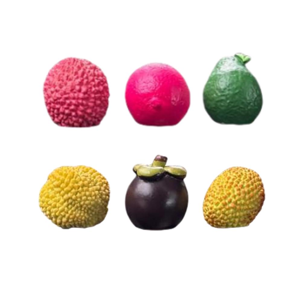 

6PCS Fruit Rearview Mirror Dashboard Decoration Cute Gift Interior Ornaments Center Console Figure Bicycle Car Navigation Doll