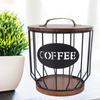 Rustic Coffee Filter Holder with Lid Coffee Filter Storage Container Coffee Pod Holder for Counter Coffee Bar Accessories Decor