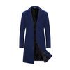 Frühling Herbst Neue Lange Baumwolle Mantel Neue Wollmischung Reine Farbe Casual Business Mode Herrenbekleidung Schlank Windjacke