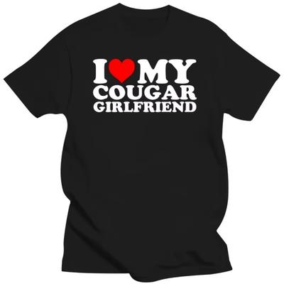 Grappig Ik Hou Van Mijn Cougar Vriendin T-shirts Zomerstijl Grafisch Katoen Streetwear Ik Hart Mijn Cougar Vriendin GF Cadeaus T-shirt