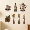 7Pcs Vintage Floral Coffee Element Wall Plaques Coffee Themed Dining Room Wall Decor Set  Cafe