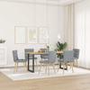 Dining Chairs, 6 Pcs., Light Gray, Upholstered In Fabric