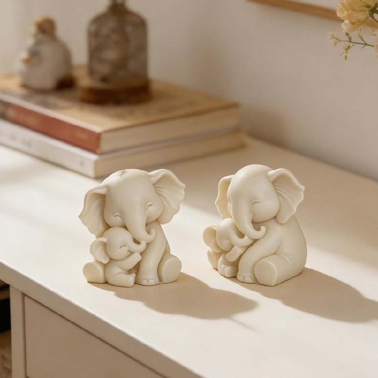 Hugging Elephant Epoxy Resin Silicone Mold For Candle Handmade Soap Food Safe Handmade Crafting Accessories