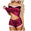 Lenjerie intimă pentru femei, lenjerie intimă sexy, satin de mătase, babydoll, pijamale, set de lenjerie intimă, mărime plus, lenjerie intimă feminină