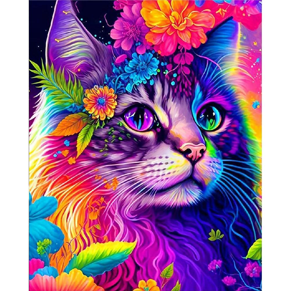 5D DIY Full Round Drill Diamond Painting Coloured Animal Kit Home Decoration