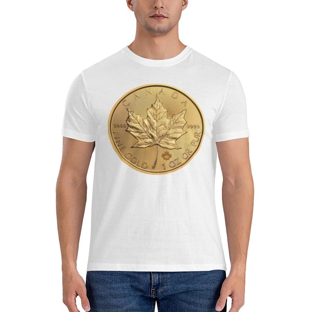Canadian Maple Leaf 1oz Gold Coin Shopping Tshirt Sporty Trendy Seamless Splicing Shirt