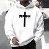 Felpe con cappuccio da uomo stampate con croce di Gesù Streetwear casual urbano Moda Felpa con cappuccio Maschile Trendy Autunno Inverno Felpa con cappuccio Capo esterno