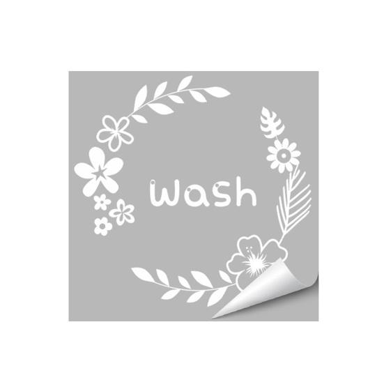 

Static Sticker Transparent with Garland Flower Printed Static Cling Label Glue-Free Decal for Washing Machine E