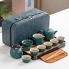 Black Pottery Kung Fu Tea Set Side Pot Household Outdoor Travel Gift Set Portable Simple Japanese Set